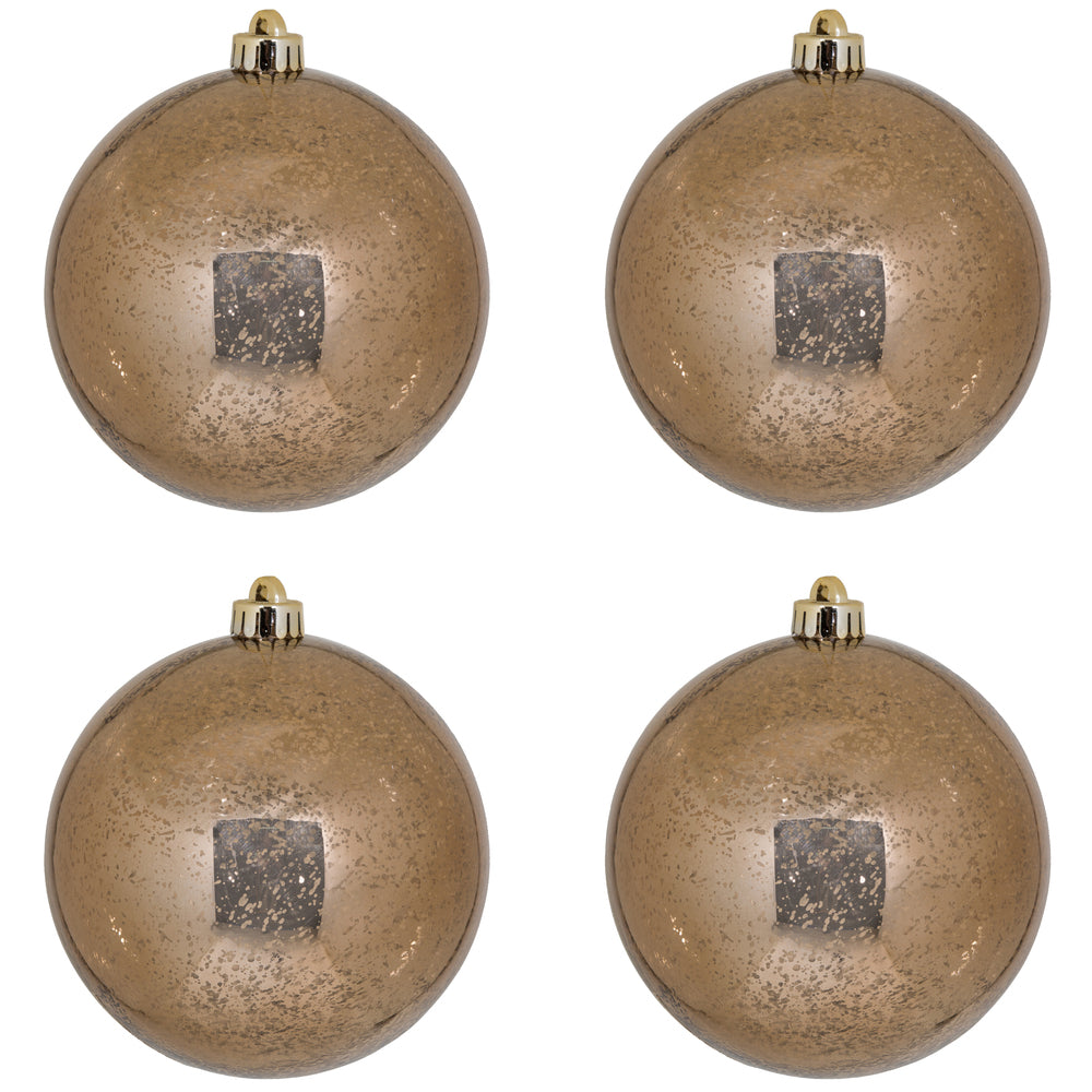 Vickerman 6" Mocha Mercury Ball Ornament 4 per Bag.