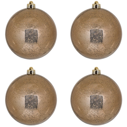 Vickerman 6" Mocha Mercury Ball Ornament 4 per Bag.