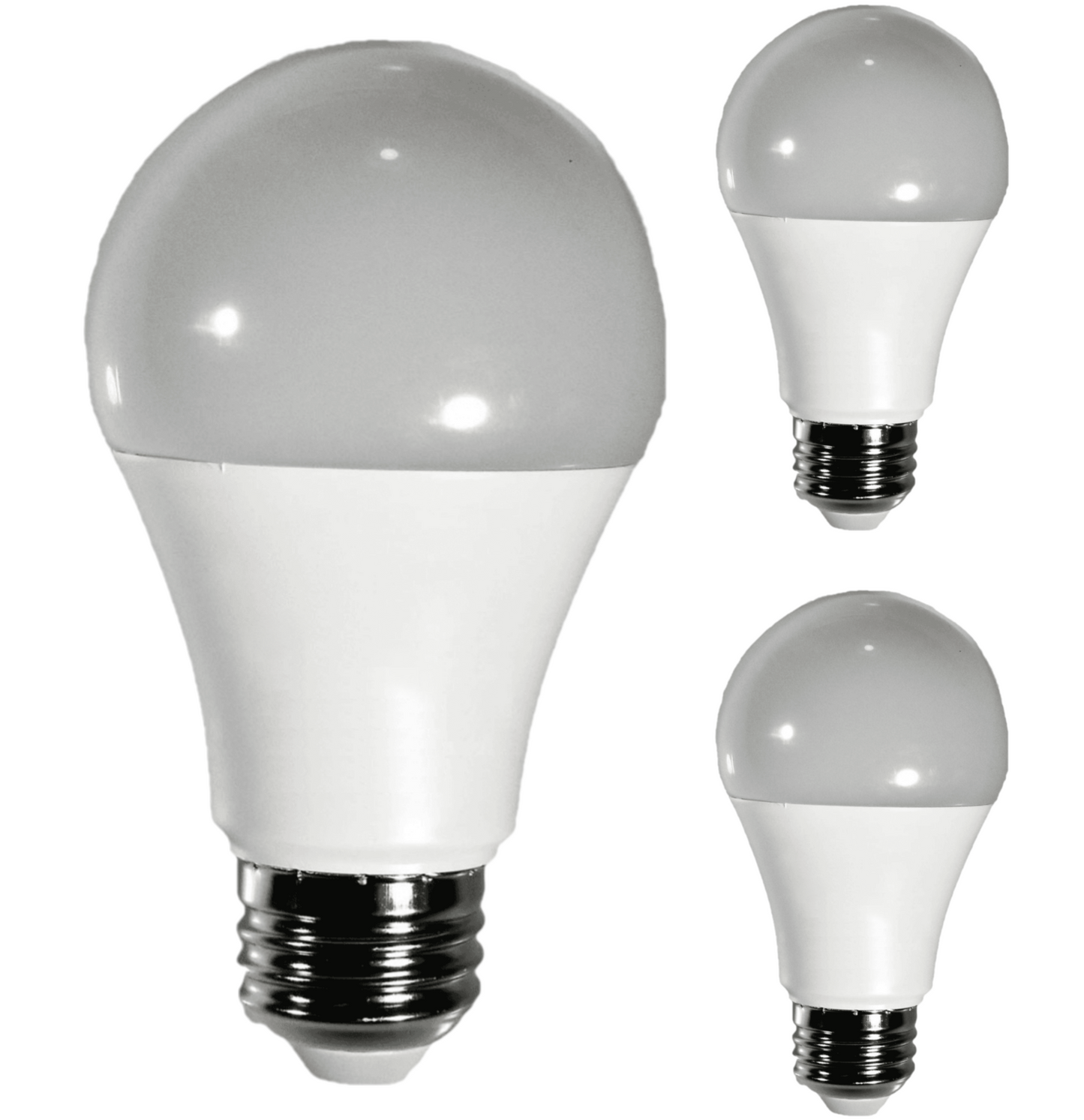 Damar A19 LED Light Bulb 9W 800 Lumen E26 Medium Base 5000K Bright White for Bedroom Living Room Lamp Home Light Bulb 120-277V CRI80 220° Beam Angle Dry/Damp Location White Finish Pack of 3