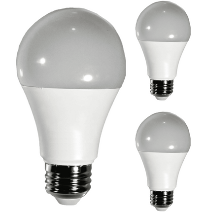 Damar A19 LED Light Bulb 9W 800 Lumen E26 Medium Base 5000K Bright White for Bedroom Living Room Lamp Home Light Bulb 120-277V CRI80 220° Beam Angle Dry/Damp Location White Finish Pack of 3