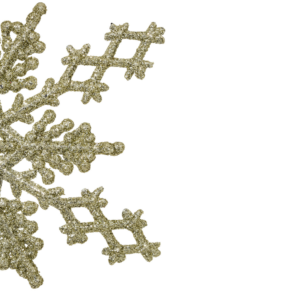 Vickerman 6.25" Champagne Glitter Snowflake 12/Pvc Bx