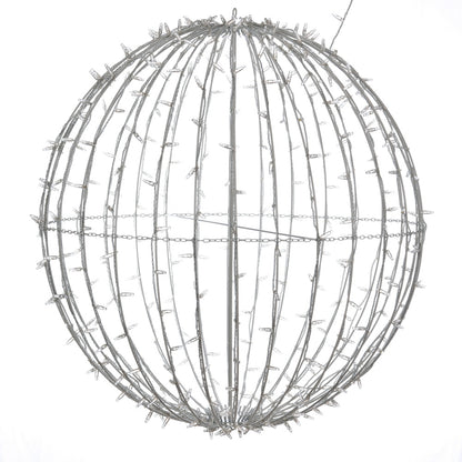 Vickerman 480Lt x 40" Fold Flat Pure White Led Jumbo Hanging Sphere.