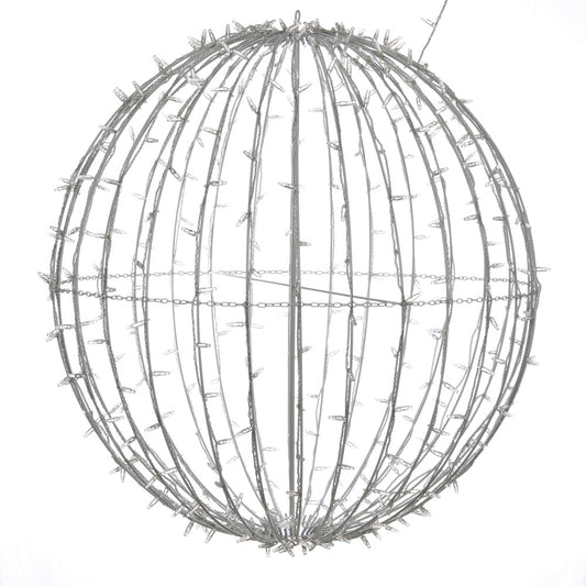 Vickerman 480Lt x 40" Fold Flat Pure White Led Jumbo Hanging Sphere.