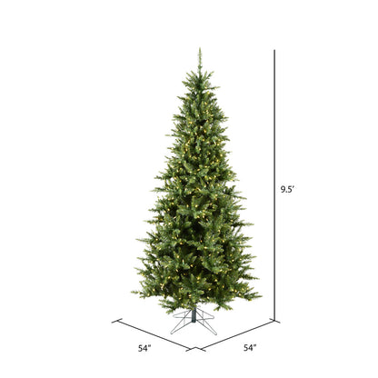 Vickerman 9.5' Camdon Fir Slim Artificial Christmas Tree Warm White Dura-lit LED Lights