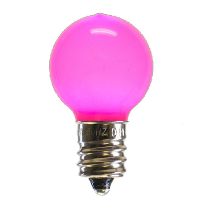 Vickerman G30 Pink Ceramic LED Nickel Base Bulb E12 120V .6 Watts Dimmable 25 Bulbs per Pack