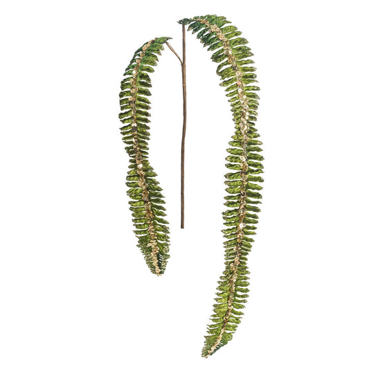 Vickerman 20" Green Fern Glitter Artificial Christmas Spray. Includes 3 sprays per pack.