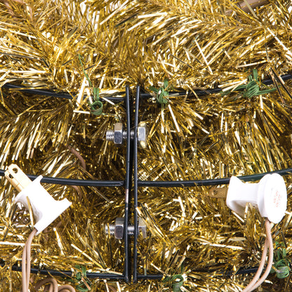 Vickerman 48" Gold and Silver Tinsel Artificial Christmas Wreath Clear Dura-lit Incandescent Lights