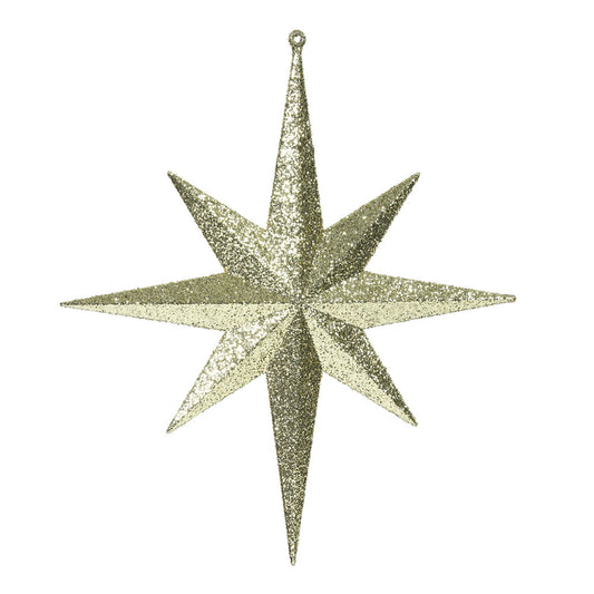 Vickerman 12" Gold Iridescent Glitter Bethlehem Star Christmas Ornament 2 per Box