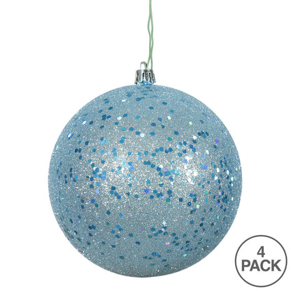 Vickerman 4.75" Baby Blue Sequin Ball Ornament 4 per Bag