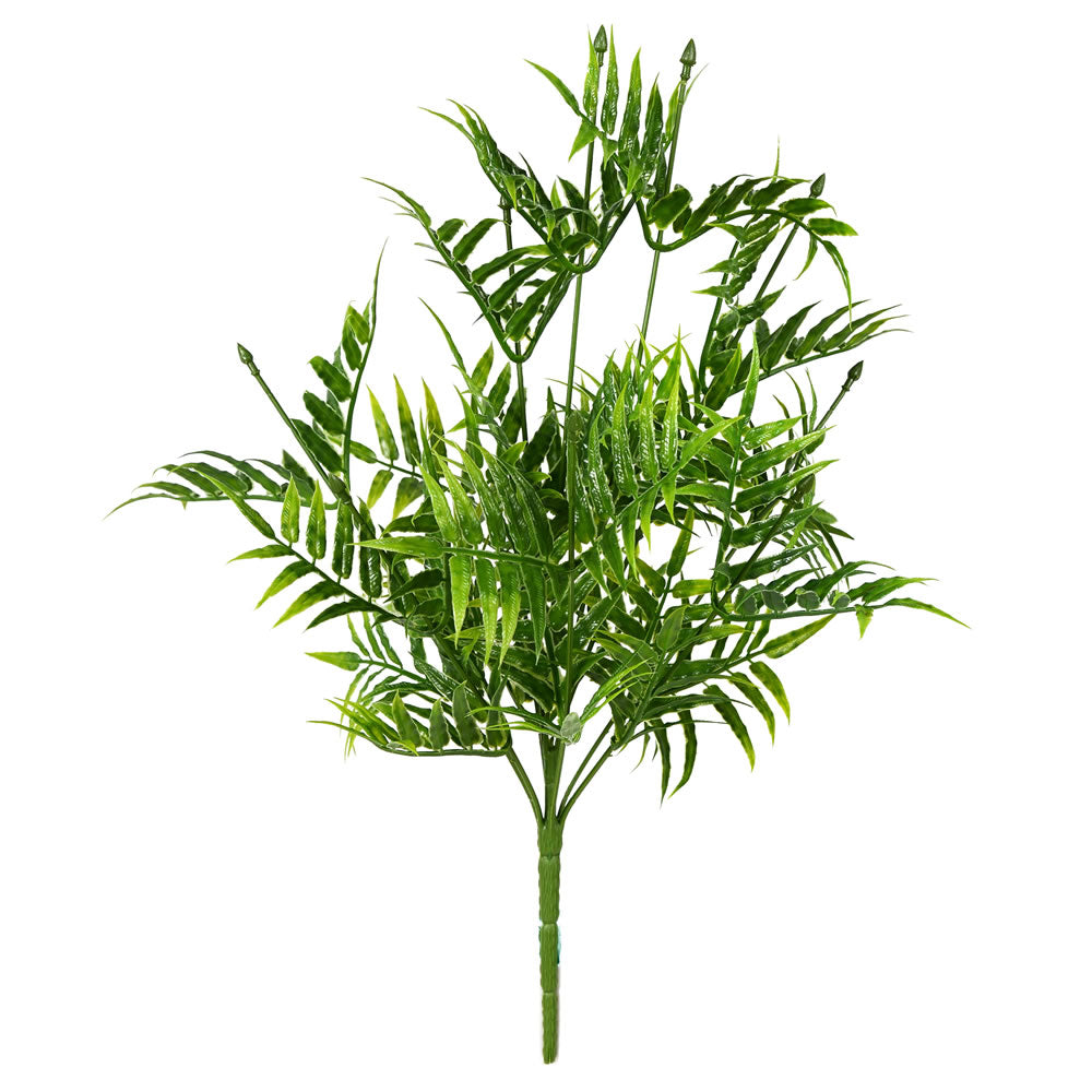 Vickerman 19" Artificial Green Bamboo Leaf Bush Set of 4