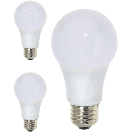 Damar A19 LED Blue Light Bulb 5W 80 Lumen E26 Medium Screw Base for Party Decoration Holiday Lighting Small Light Bulb 120V 200° Beam Angle White Finish Turns Blue When Lit Pack of 3