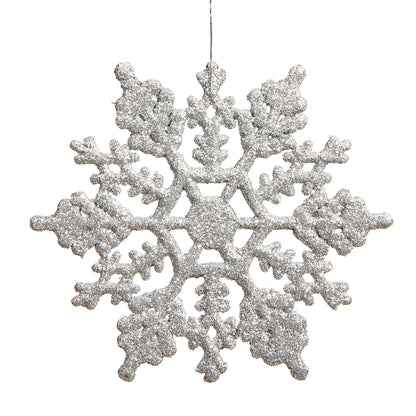 Vickerman 4" Silver Glitter Snowflake Christmas Ornament 24 per Box