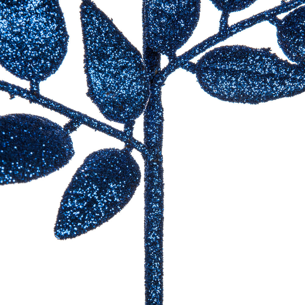Vickerman 22" Blue Glitter Honey Locust Artificial Christmas Spray. Includes 6 sprays per pack.