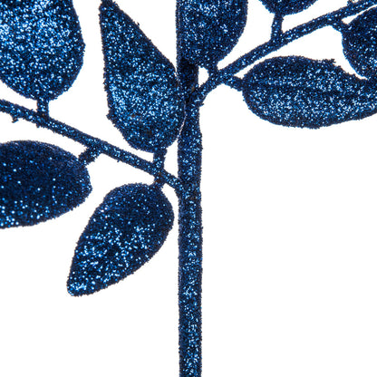 Vickerman 22" Blue Glitter Honey Locust Artificial Christmas Spray. Includes 6 sprays per pack.