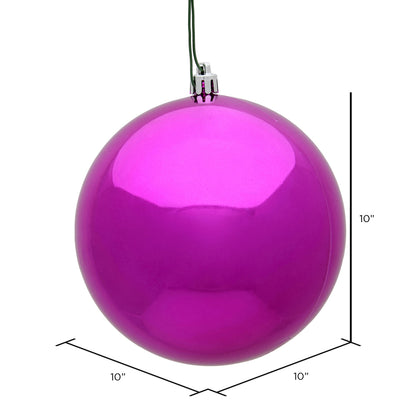 Vickerman 10" Fuchsia Shiny Ball Ornament