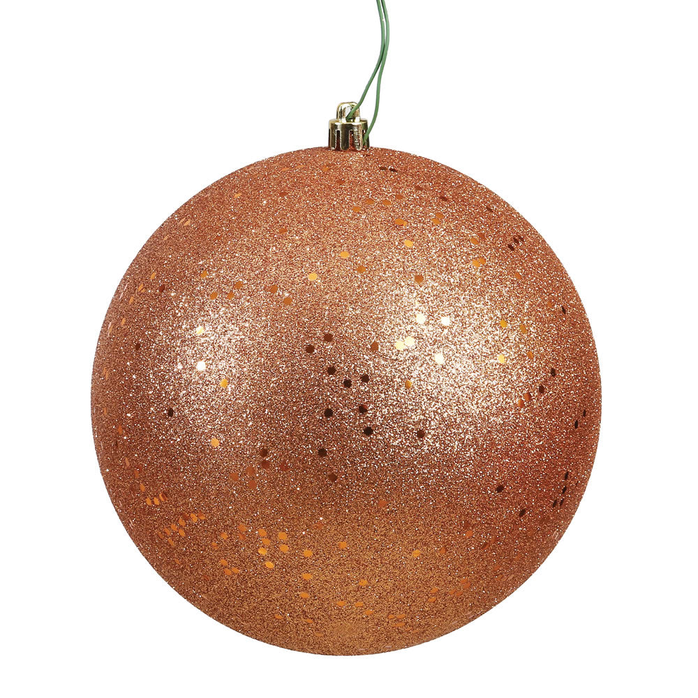 Vickerman 6" Rose Gold Sequin Ball Ornament 4 per Bag