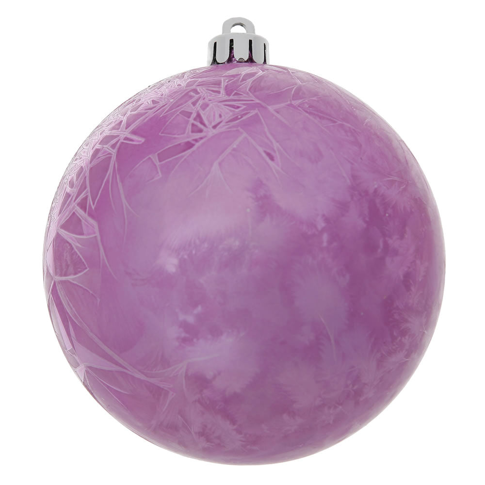 Vickerman 6" Orchid Pink Crackle Ball Christmas Ornament 4 per Bag