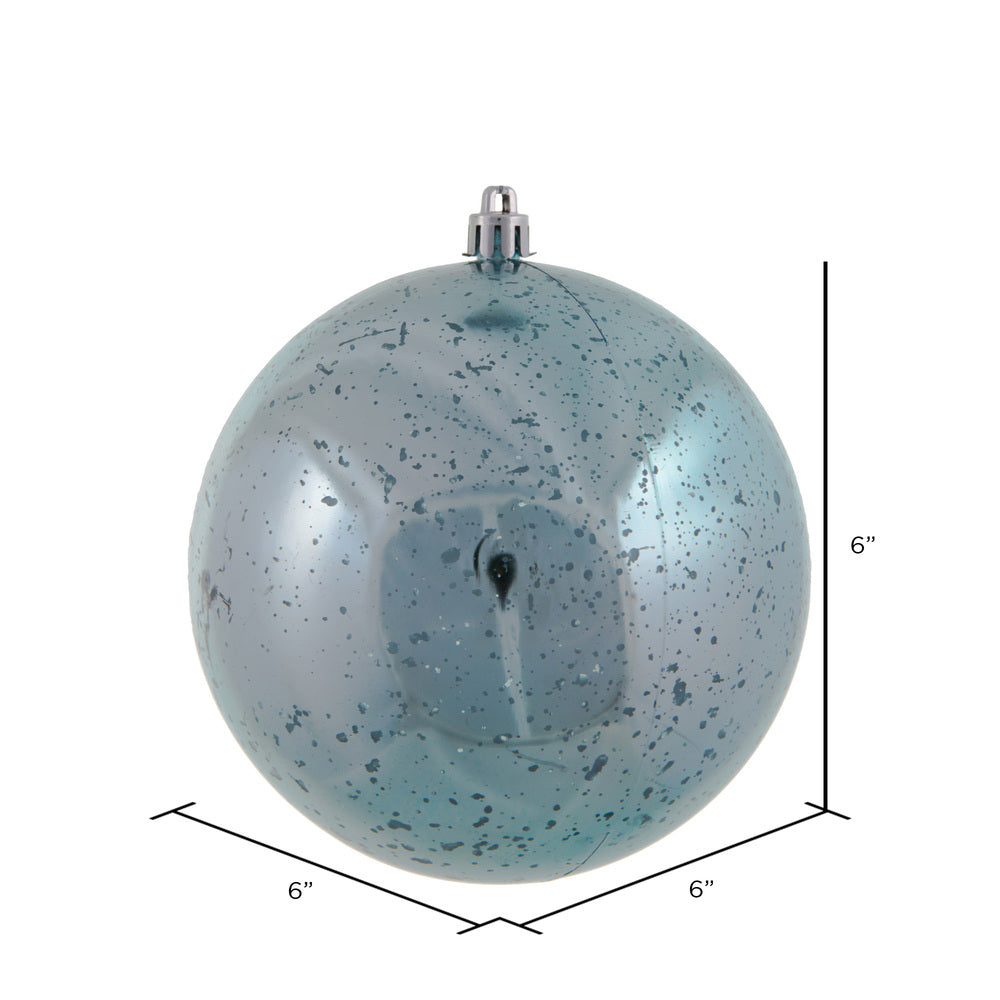 Vickerman 6" Baby Blue Shiny Mercury Ball Ornament 4 per Bag