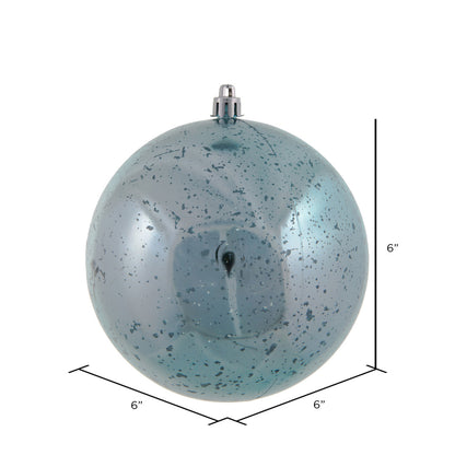 Vickerman 6" Baby Blue Shiny Mercury Ball Ornament 4 per Bag