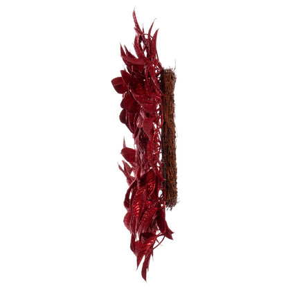 Vickerman 24" Red Artificial Gardenia Glitter Wreath.