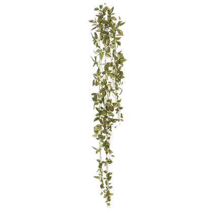 Vickerman 65" Artificial Green and Red Wandering Jew Hanging Bush.