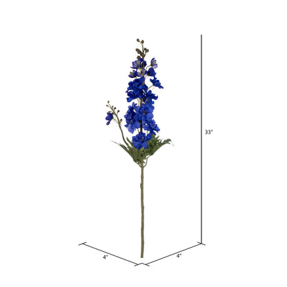 Vickerman 33" Artificial Cobalt Larkspur Spray. 3 Stems In A Bag.