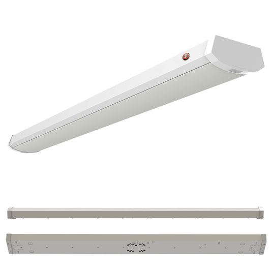 Bulbrite 773507 4 ft. Integrated 5 Color Selectable LED Dimmable Wraparound Light W/ Battery Backup (120-277v), 5300 Lumens, White