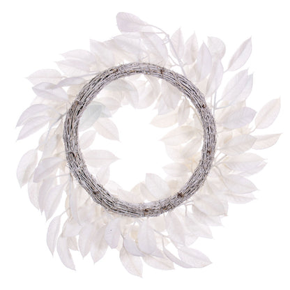Vickerman 24" White Artificial Gardenia Snowy Wreath.