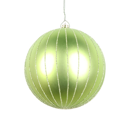 Vickerman 5" Celadon Matte Glitter Ball Christmas Ornament 4 pieces per bag