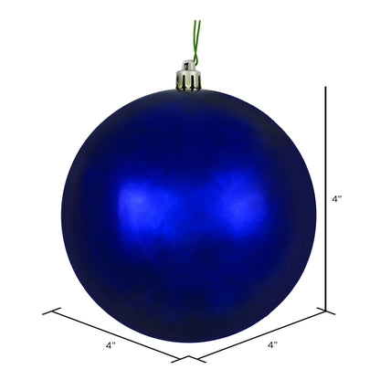 Vickerman 4" Midnight Blue Shiny Ball Ornament 6 per Bag