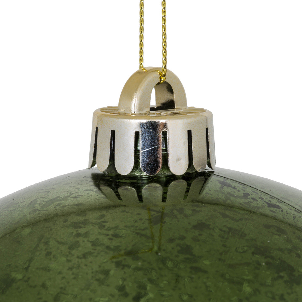 Vickerman 6" Moss Green Mercury Ball Ornament 4 per Bag.