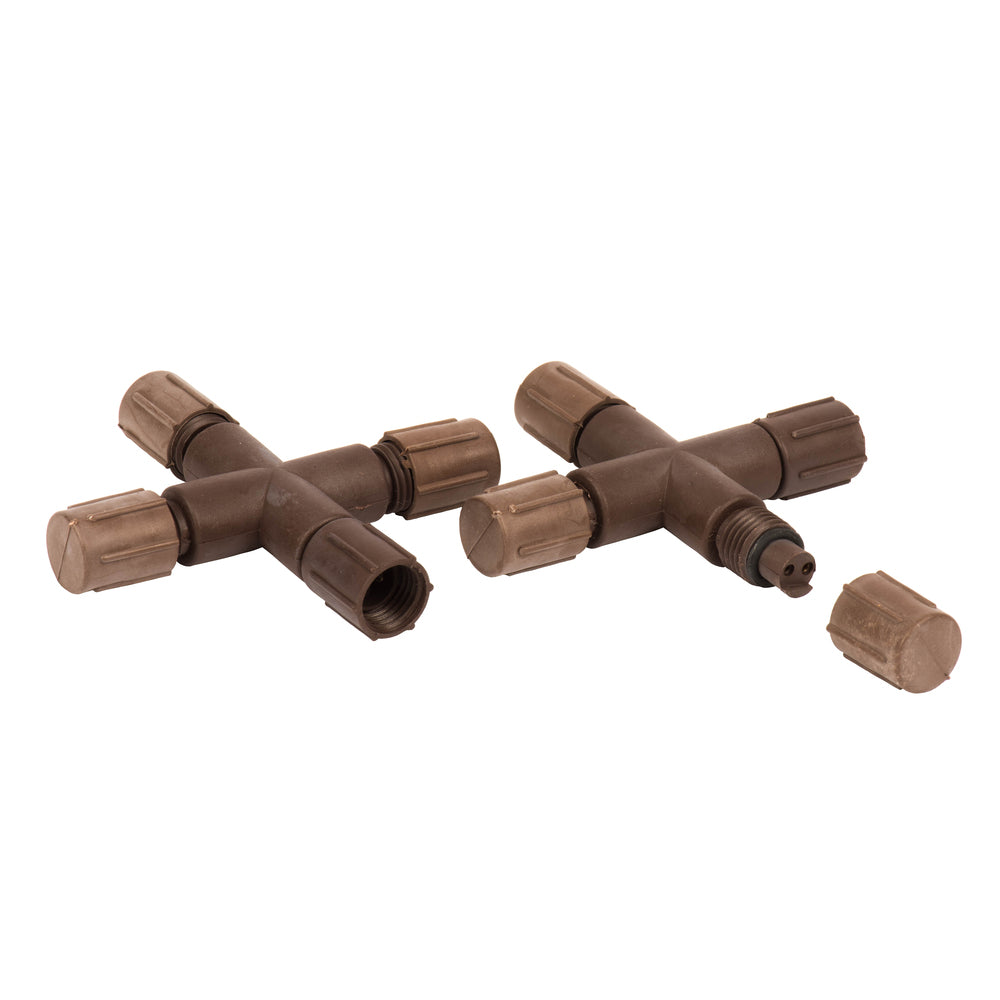 Vickerman Single Mold LED Set Brown Coaxial X Splitter 6/Bag CSA/us Listed.