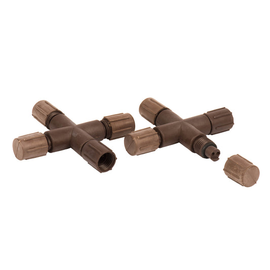 Vickerman Single Mold LED Set Brown Coaxial X Splitter 6/Bag CSA/us Listed.