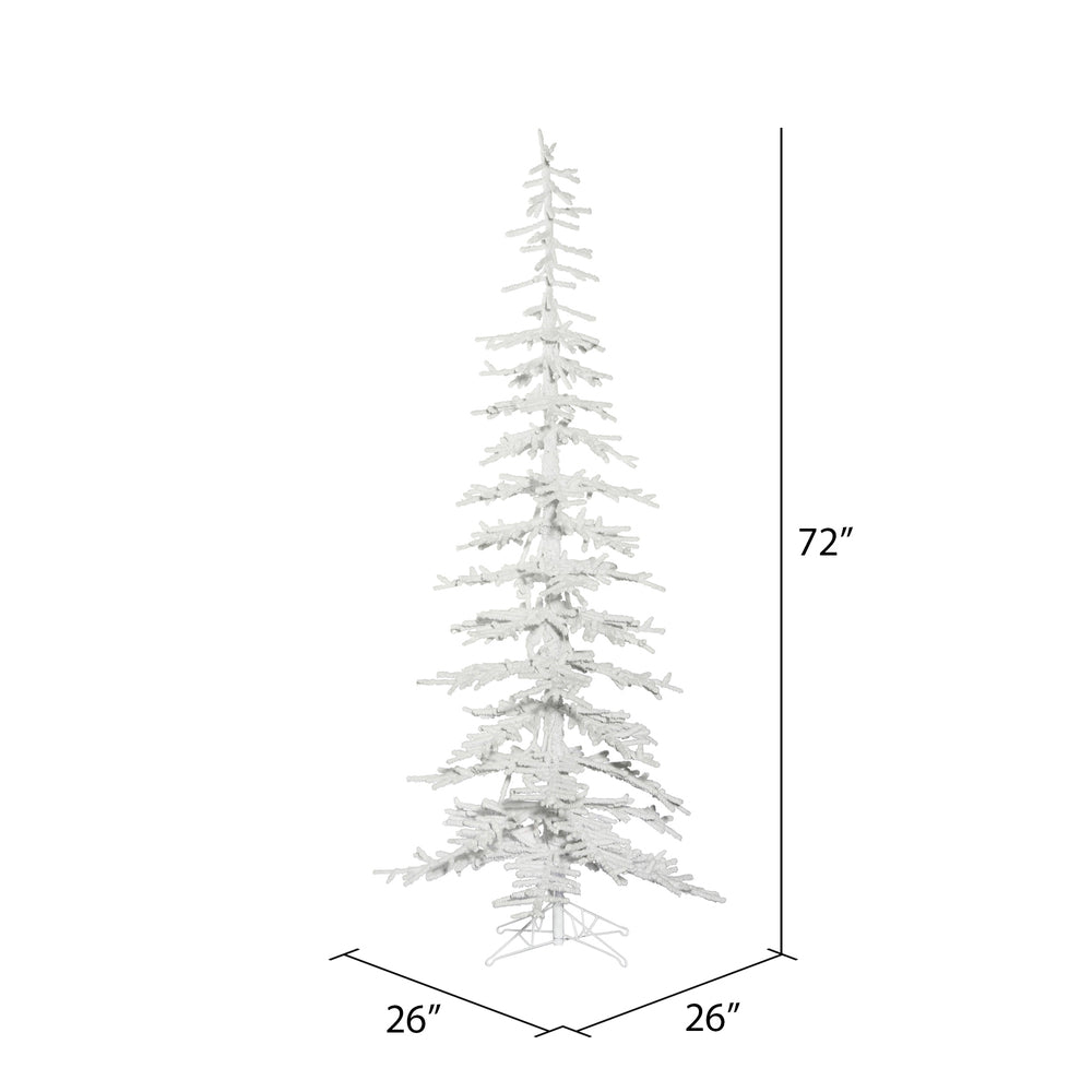 Vickerman 6' x 26" Flocked Kuna Pine Artificial Christmas Tree Unlit