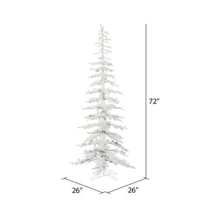 Vickerman 6' x 26" Flocked Kuna Pine Artificial Christmas Tree Unlit