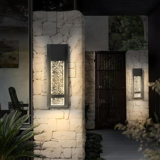 ASD Lighting LED Outdoor Wall Sconce 13 11.5W 120V CCT Selectable 3000/4000/5000K with Photocell Clear Seeded Glass, Black ETL 2pack
