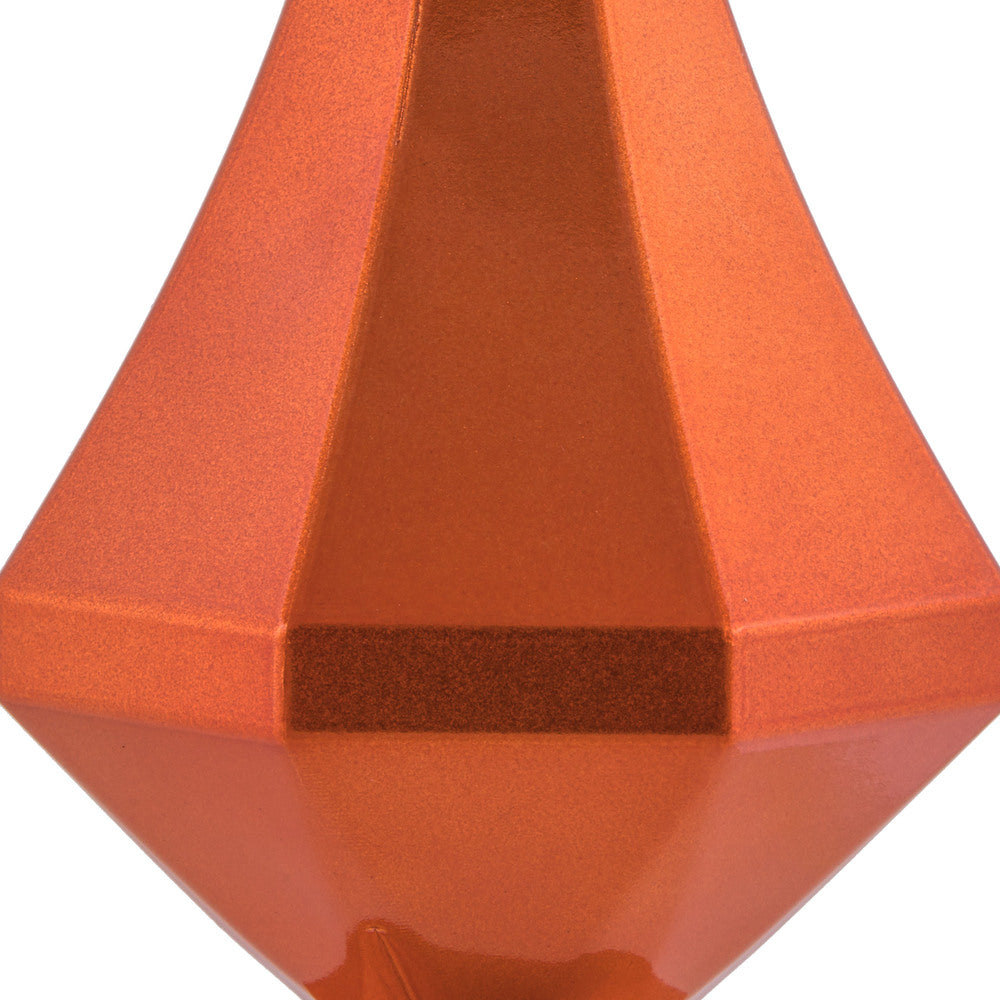 Vickerman 8" Burnish Orange Candy Finish Diamond Finial Ornament Pack of 2