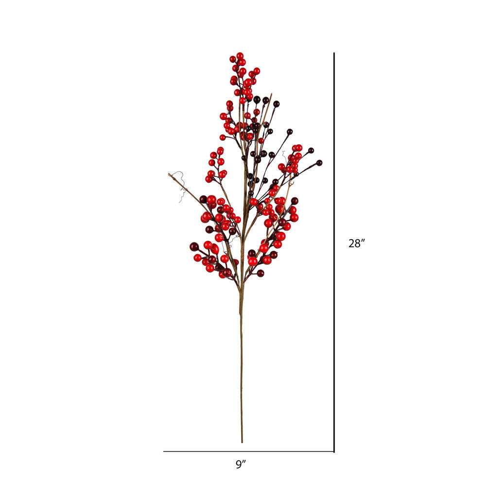 Vickerman 28" Artificial Red Berry Spray. Includes 2 sprays per pack.