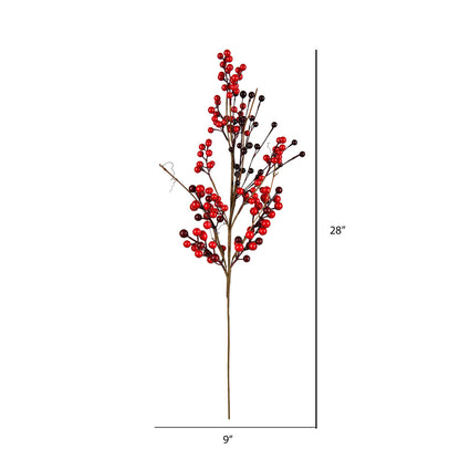 Vickerman 28" Artificial Red Berry Spray. Includes 2 sprays per pack.