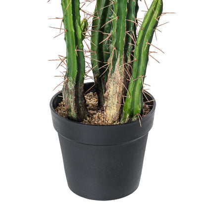 Vickerman 56.5" Artificial Green Cactus Black Plastic Planters Pot.