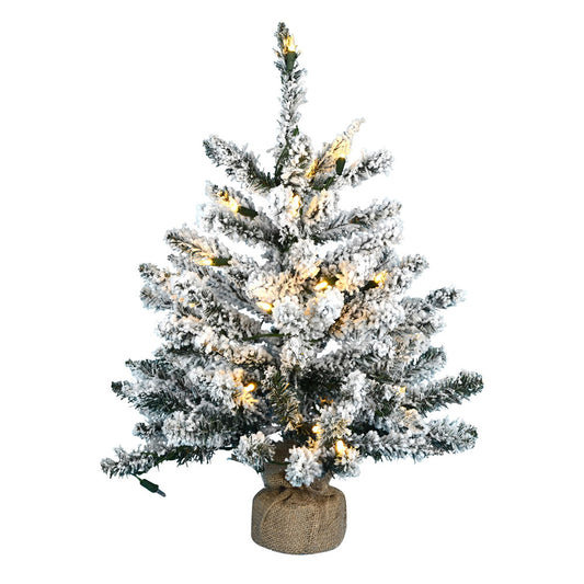 Vickerman 24" Flocked Anoka Pine Artificial Christmas Tree Warm White LED Lights