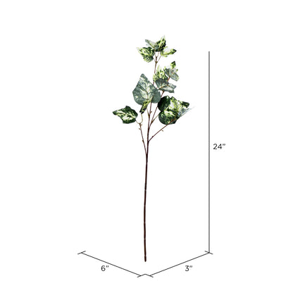 Vickerman 24" Artificial Green Variegated Ivy Spray. Includes 6 sprays per pack.