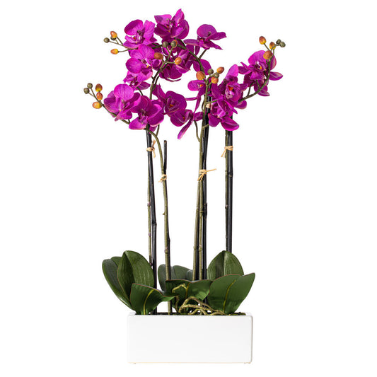 Vickerman 21" Artificial Purple Orchid in Ceramic Pot