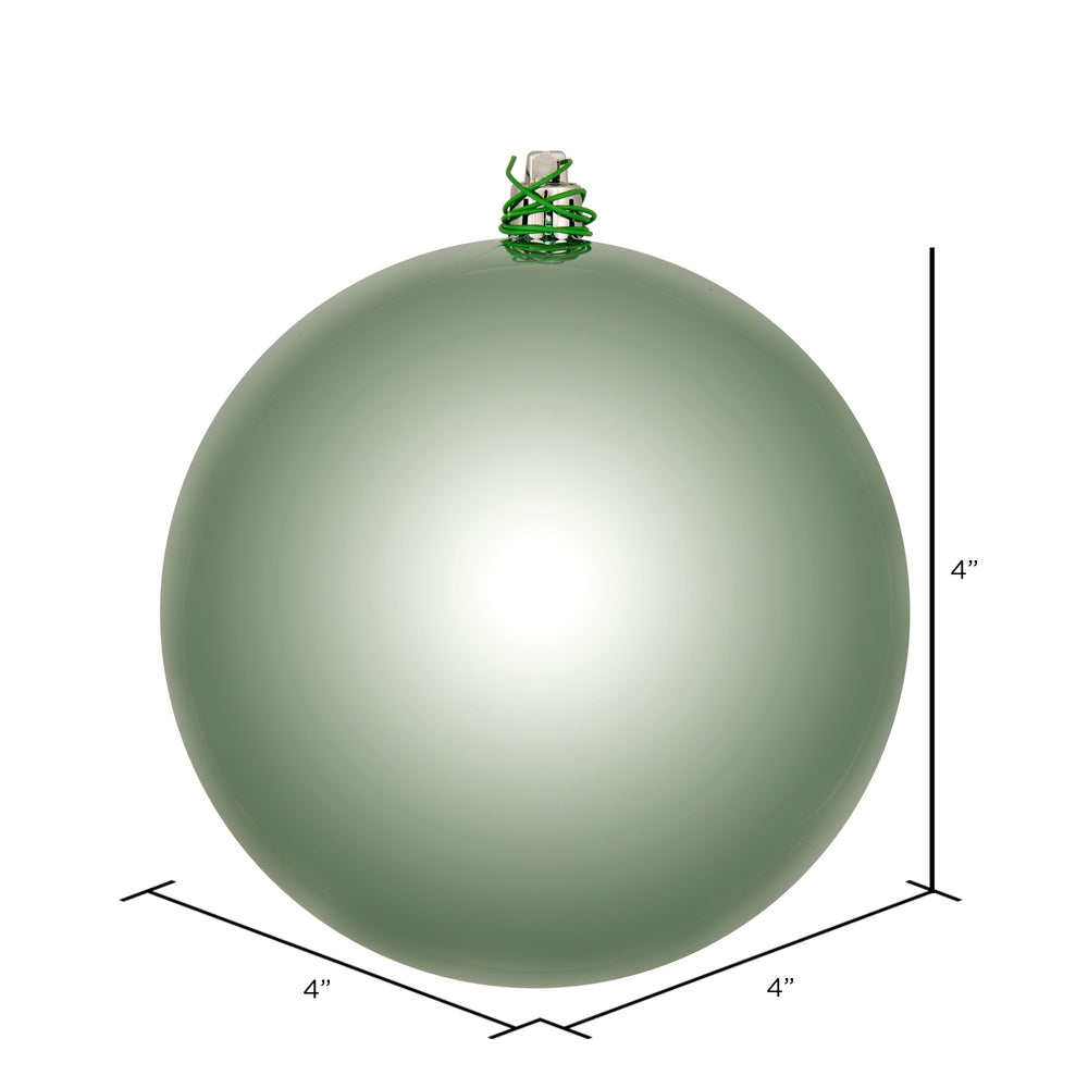 Vickerman 4" Frosty Mint Shiny Ball Ornament 6 per Bag