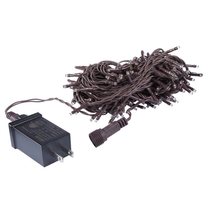 Vickerman 144 Warm White LED Cluster Light Set 24' Christmas Light Set Brown Wire
