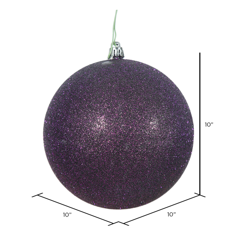 Vickerman 10" Plum Glitter Ball Ornament