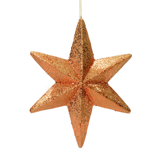 Vickerman 20" Rose Gold Glitter Bethlehem Star Christmas Ornament