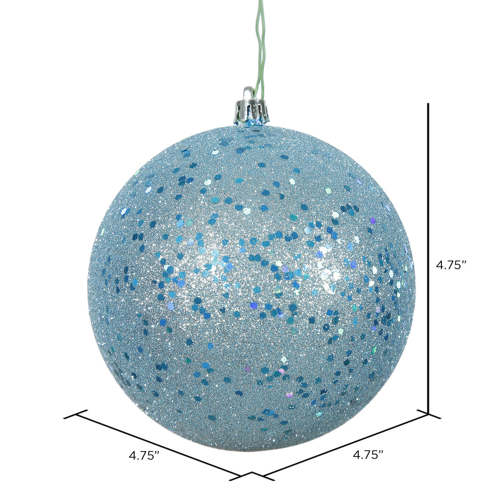 Vickerman 4.75" Baby Blue Sequin Ball Ornament 4 per Bag