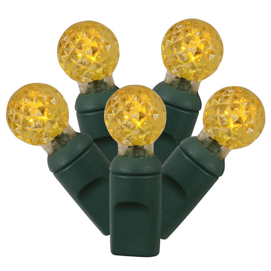 Vickerman 100 Yellow G12 LED Single Mold Light on Green Wire 34' Christmas Light Strand