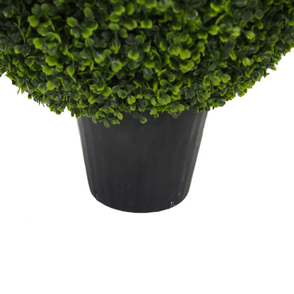 Vickerman 24" Artificial Potted Green Boxwood Ball.